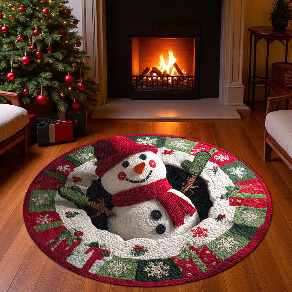 Christmas Optical Illusion Rug, Santa Claus 3D Effect Rug QFTZ5021007