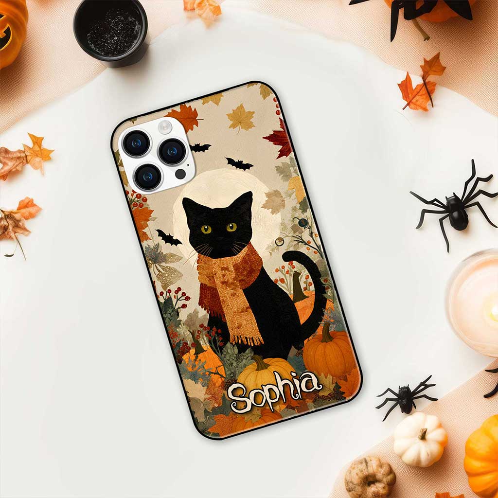 Custom Black Cat Halloween Phone Case UKTZ5110903