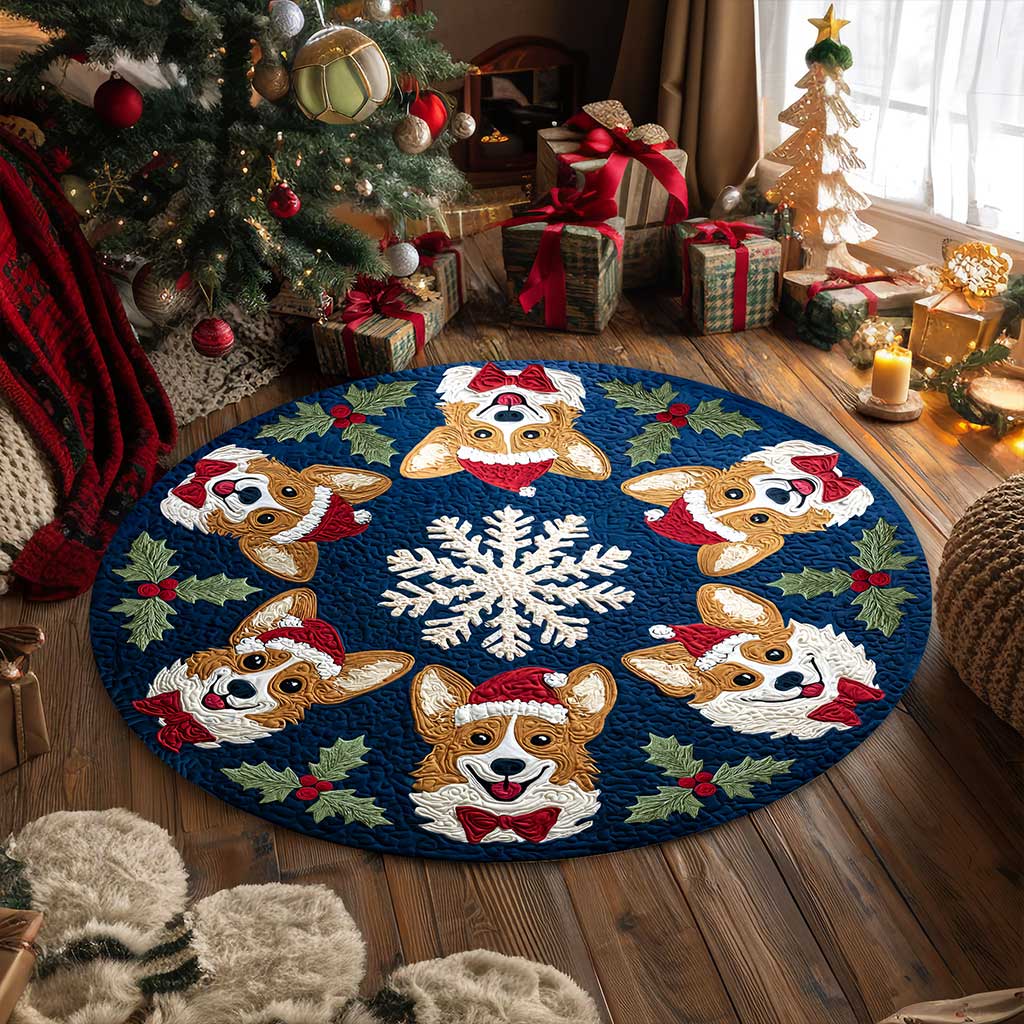 Dog Lover Christmas 3D Print Round Rug QFTZ5101001