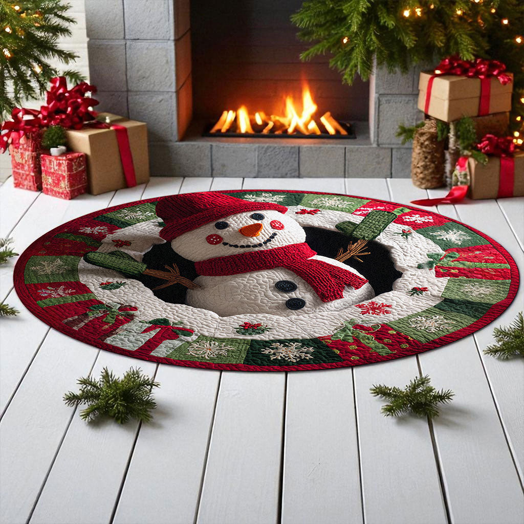 Christmas Optical Illusion Rug, Santa Claus 3D Effect Rug QFTZ5021007