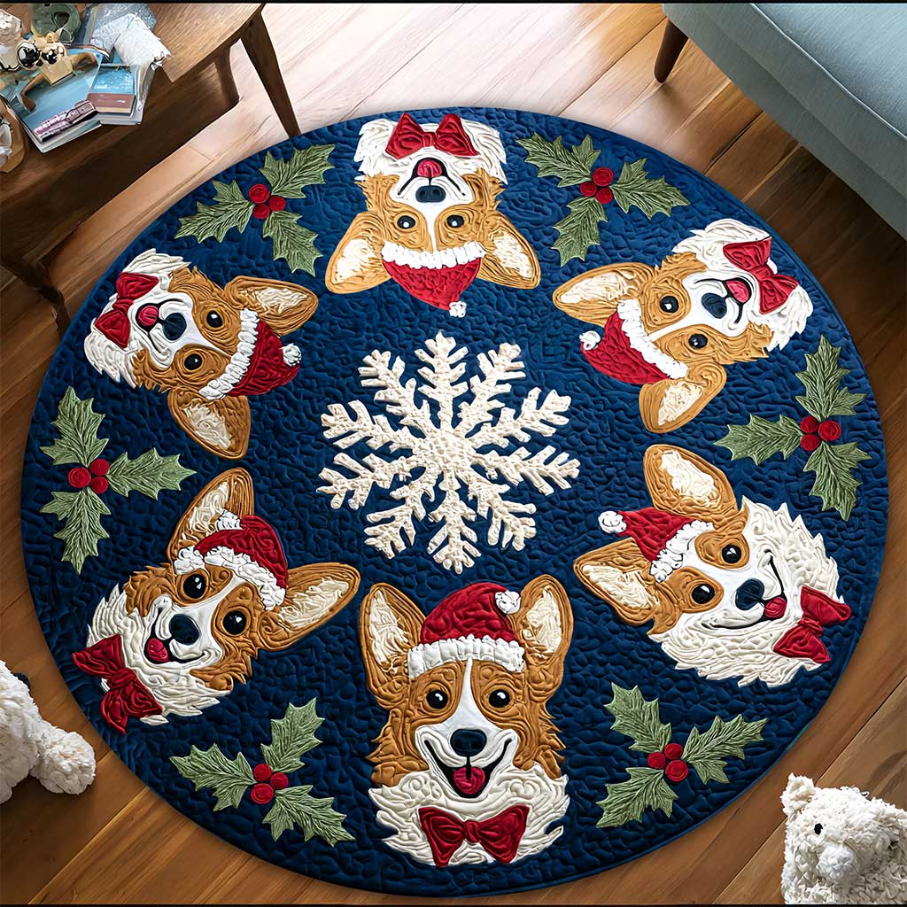 Dog Lover Christmas 3D Print Round Rug QFTZ5101001