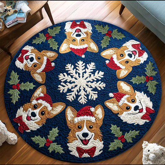 Dog Lover Christmas 3D Print Round Rug QFTZ5101001