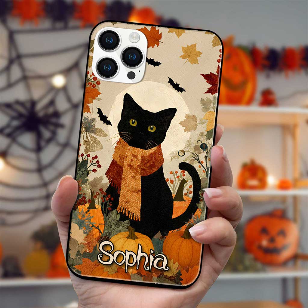 Custom Black Cat Halloween Phone Case UKTZ5110903