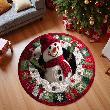 Christmas Optical Illusion Rug, Santa Claus 3D Effect Rug QFTZ5021007