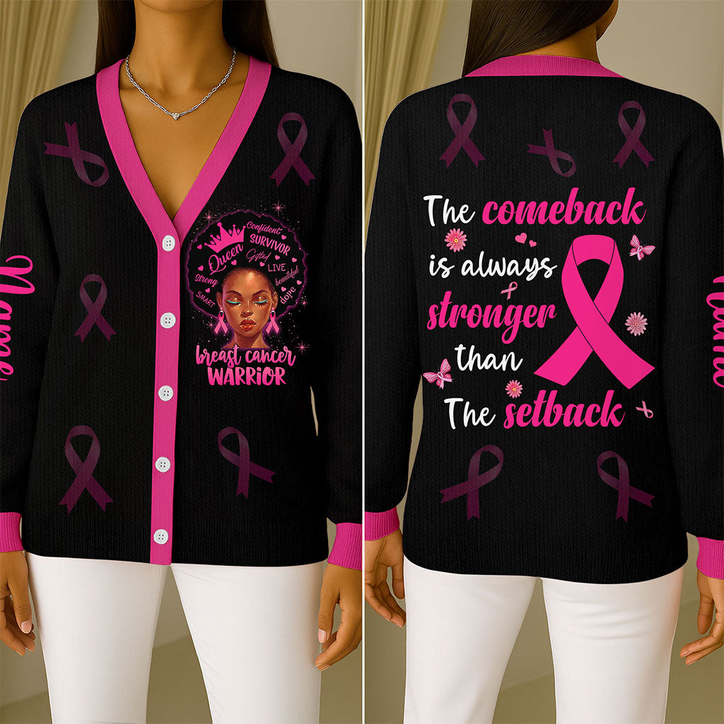 Custom Breast Cancer Knitted Cardigan UKTO5101002