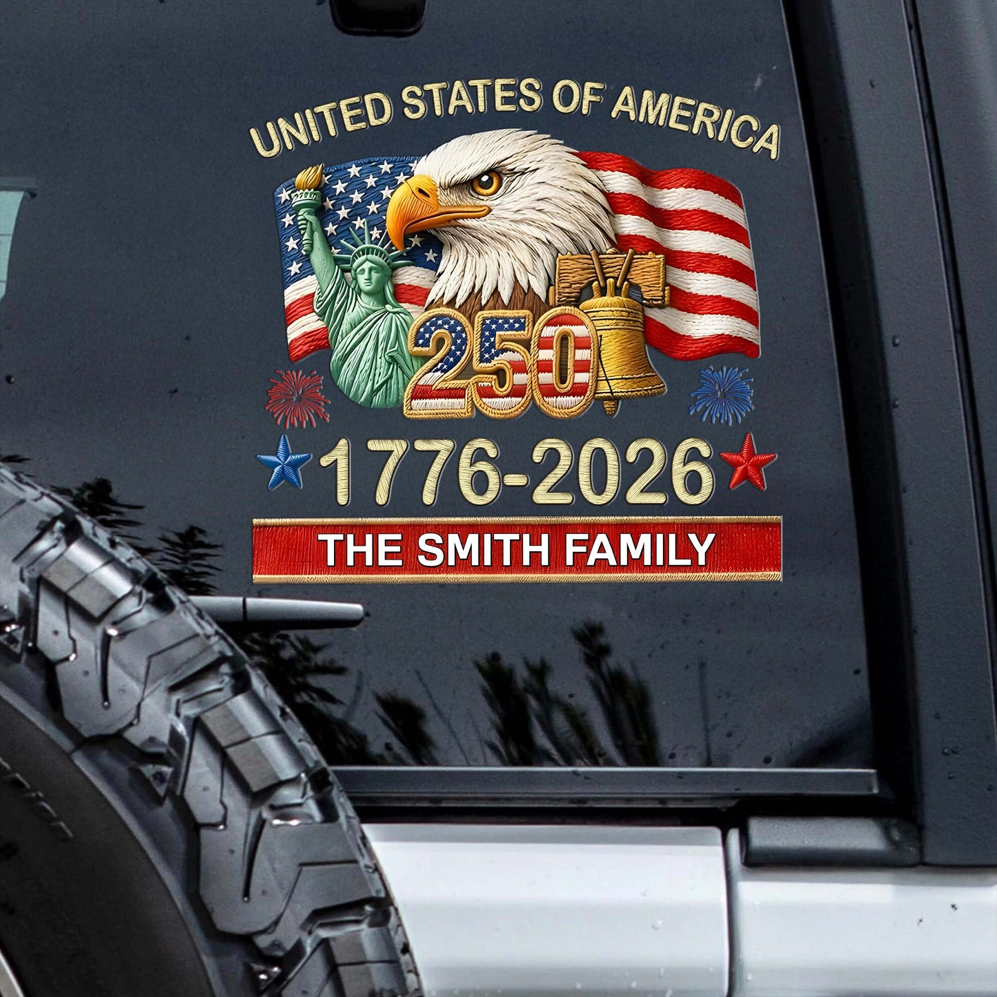 Custom 250th Car Sticker THHA6240401