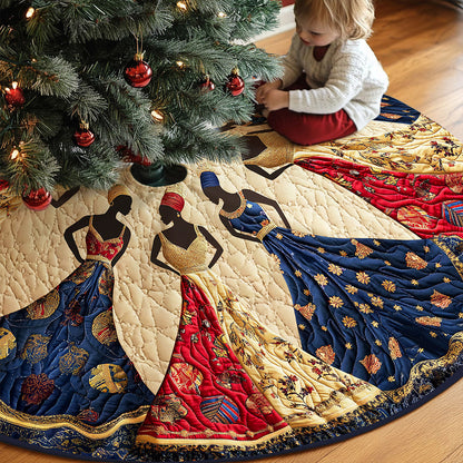 African Black Women Christmas Tree Skirt UKNT5251005
