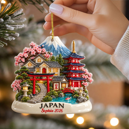 Custom Japan 3D Acrylic Ornament UKND6150909