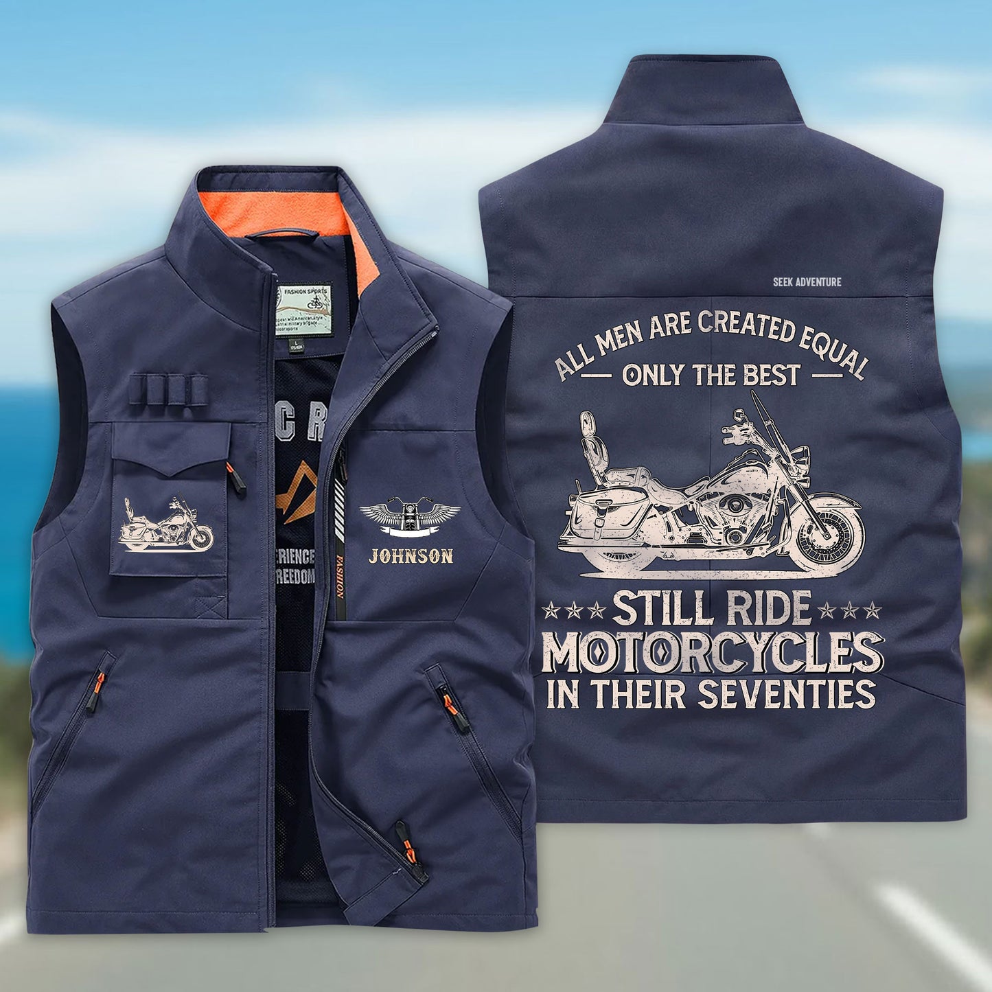 Personalized Motorcycle Multi-Pocket Vest UKND6220403