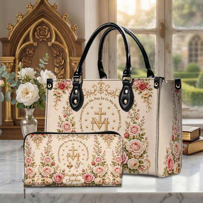 Miraculous Medal Handbag And Wallet, Virgin Mary Handbag And Wallet, Marian Cross PMTD6240606