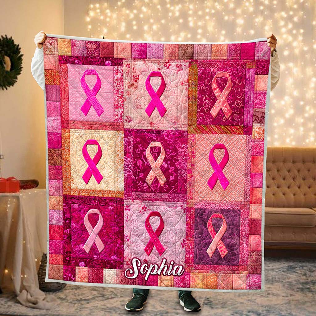 Custom Breast Cancer Quilted Blanket UKHA5011002