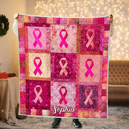 Custom Breast Cancer Quilted Blanket UKHA5011002