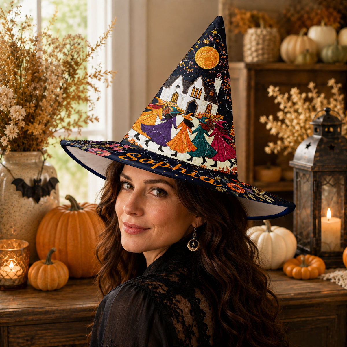 Personalized Witch Halloween Quilted Witch Hat UKND6070814