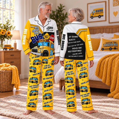 Personalized School Bus Driver Satin Pajama Set UKHM6201009