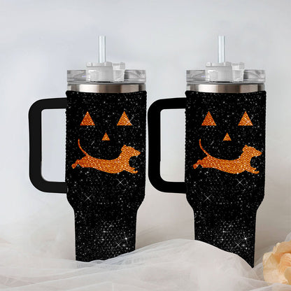 Halloween Dachshund 40 Oz Rhinestones Tumbler NPON4210801