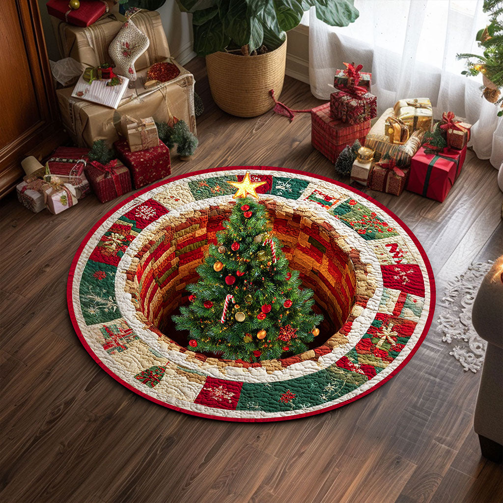Christmas Optical Illusion Rug, Christmas Tree 3D Effect Rug QFTZ5011002