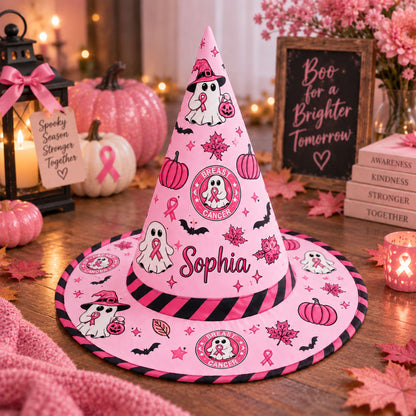 Personalized Breast Cancer Witch Hat UKND6040913