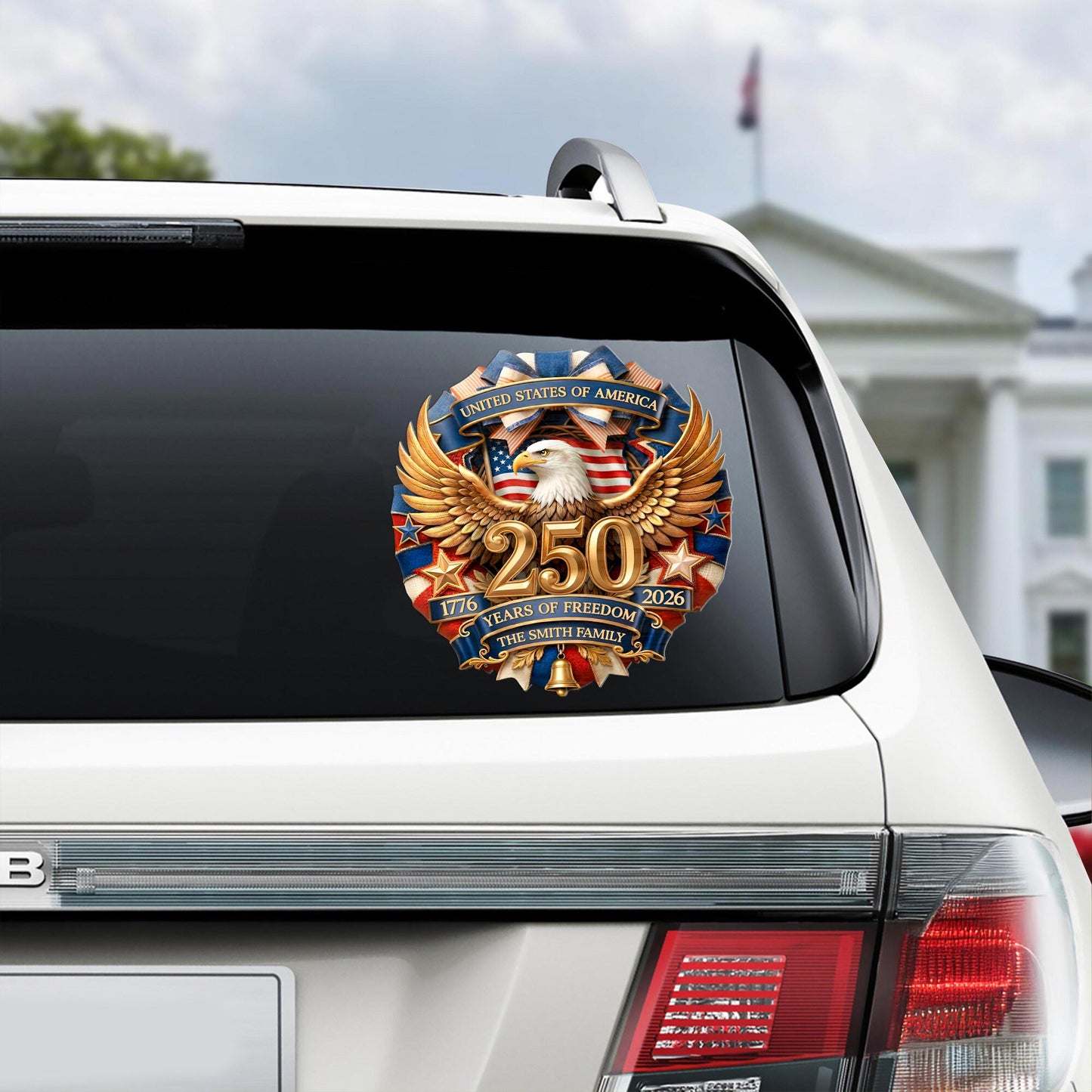 America 250th Anniversary Bald Eagle Patriotic - Personalized Sticker THHA6150401