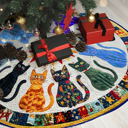 Colorful Cat Christmas Tree Skirt QFHH5311002