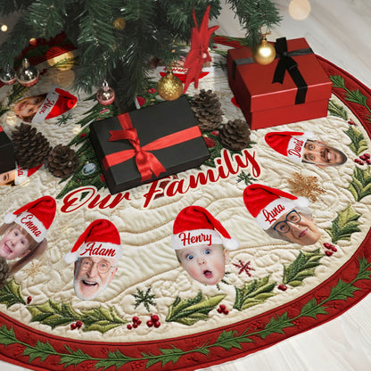 Funny Face Cutout Family - Personalized Family Tree Skirt QFHH5081003