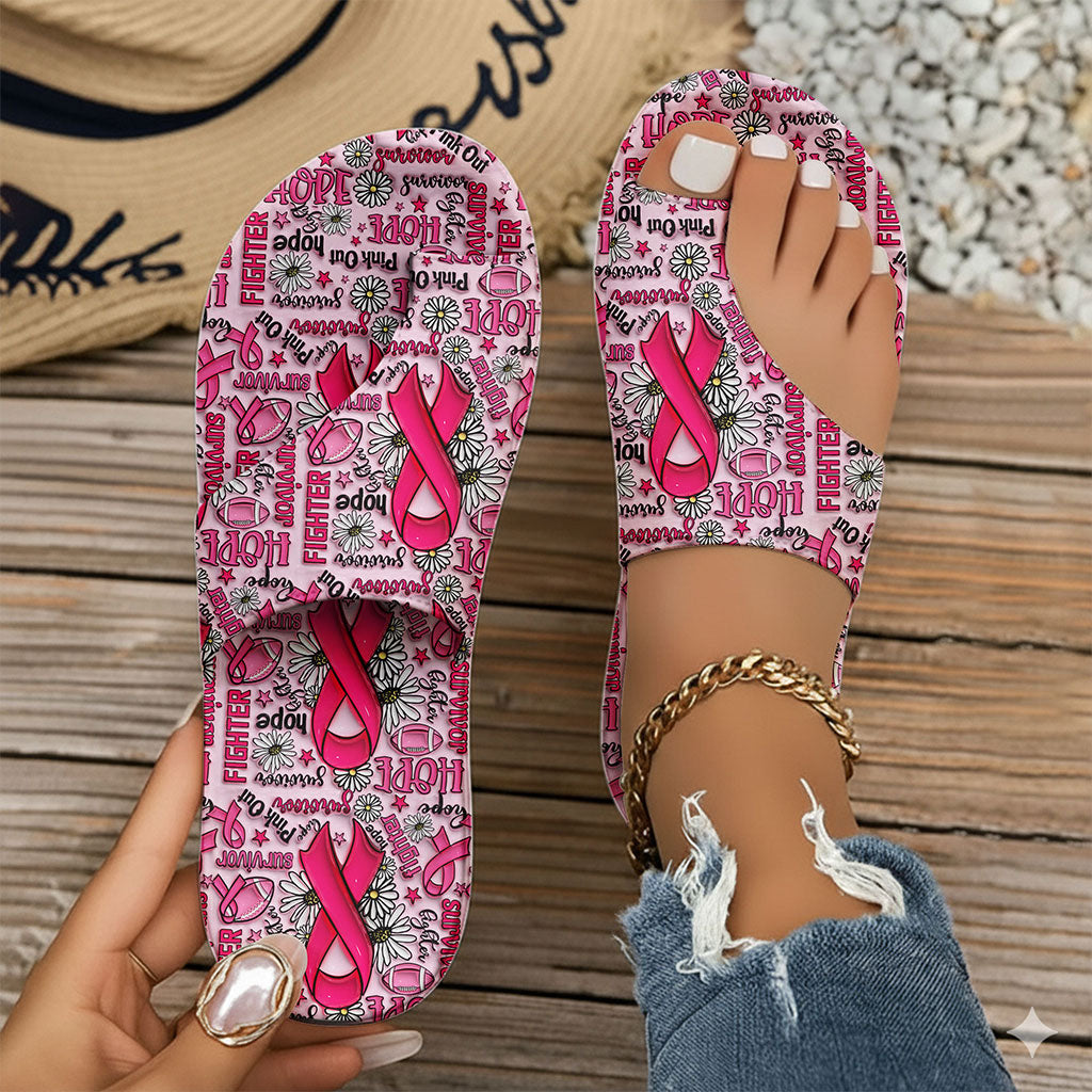 Breast Cancer Open Toe Sandals QFTO5180901