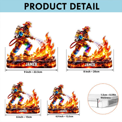 Personalized Firefighter Acrylic Block UKHA6020301