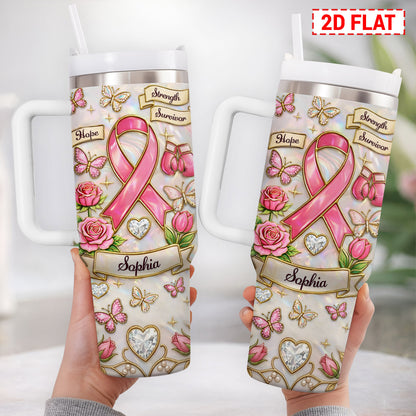 Personalized Breast Cancer Awareness 40 Oz Tumbler UKNT6070401