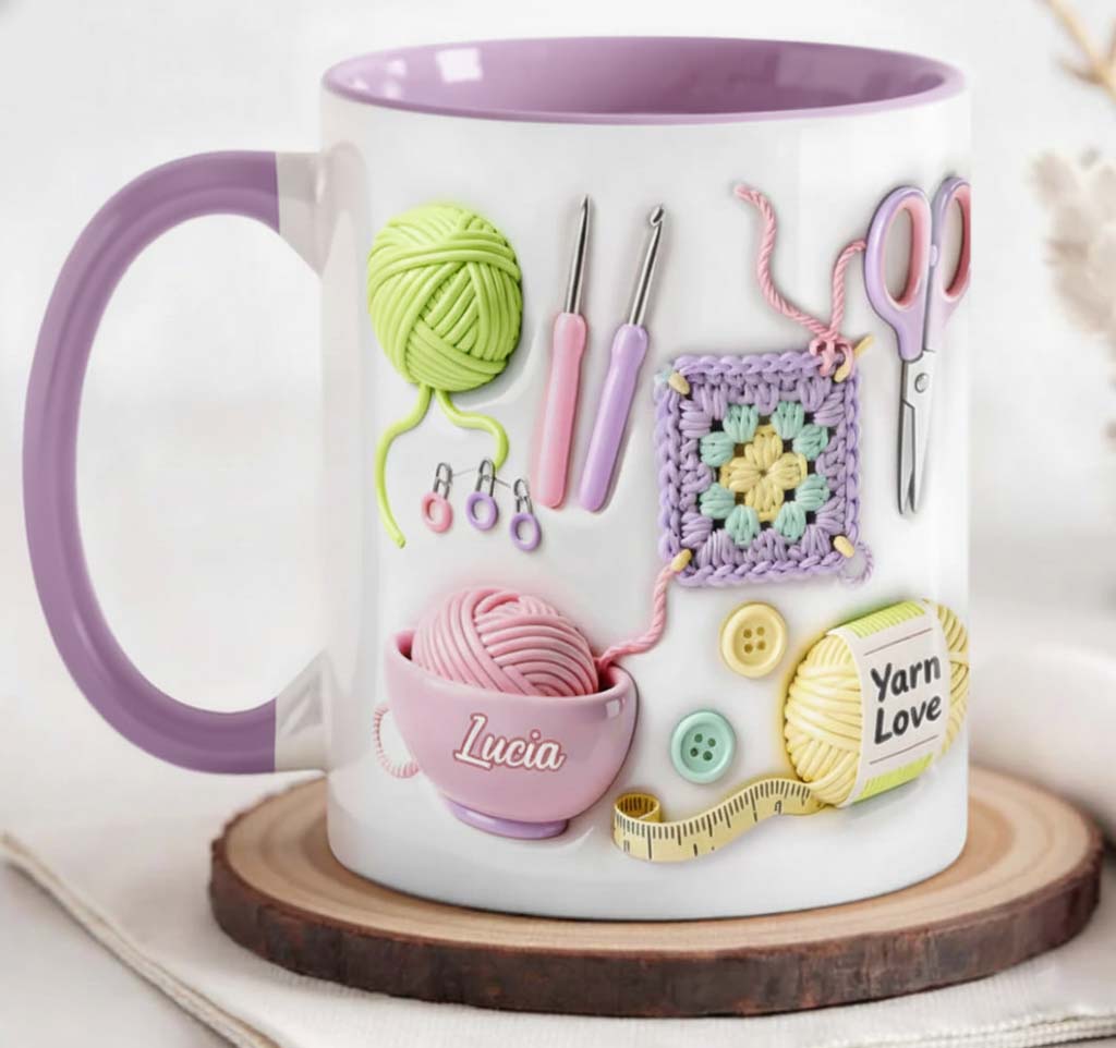 Custom Crochet Printed Faux 3D Ceramic Mug THHM6100106