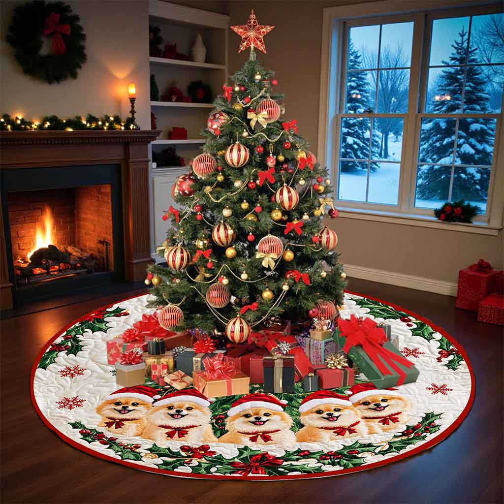 Pomeranian Christmas Tree Skirt UKND5291002
