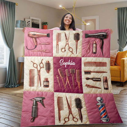 Custom Hair Stylist Quilt Blanket THTD6190102