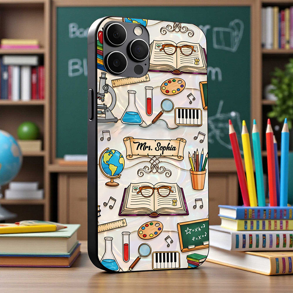 Custom Teacher Faux Stained Glass Phone Case THNT6030202