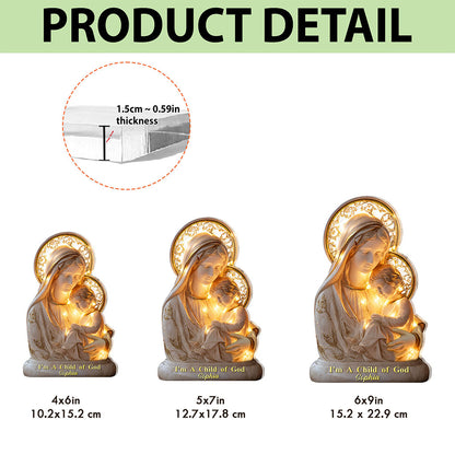 Custom 2D Flat Virgin Mary And Baby Jesus Acrylic Plaque UKTO5141005