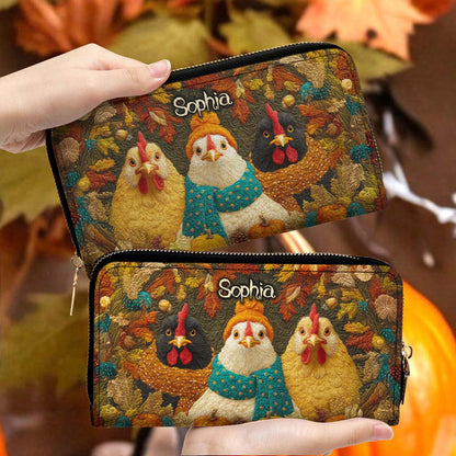 Personalized Quilt Fall Chicken Handbag Wallet Halloween NPTD5030901