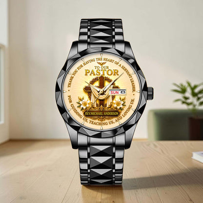 Personalized Pastor Watch Gift for Men, Christian Cross Watch, Appreciation Gift for Pastor QFHA6300702