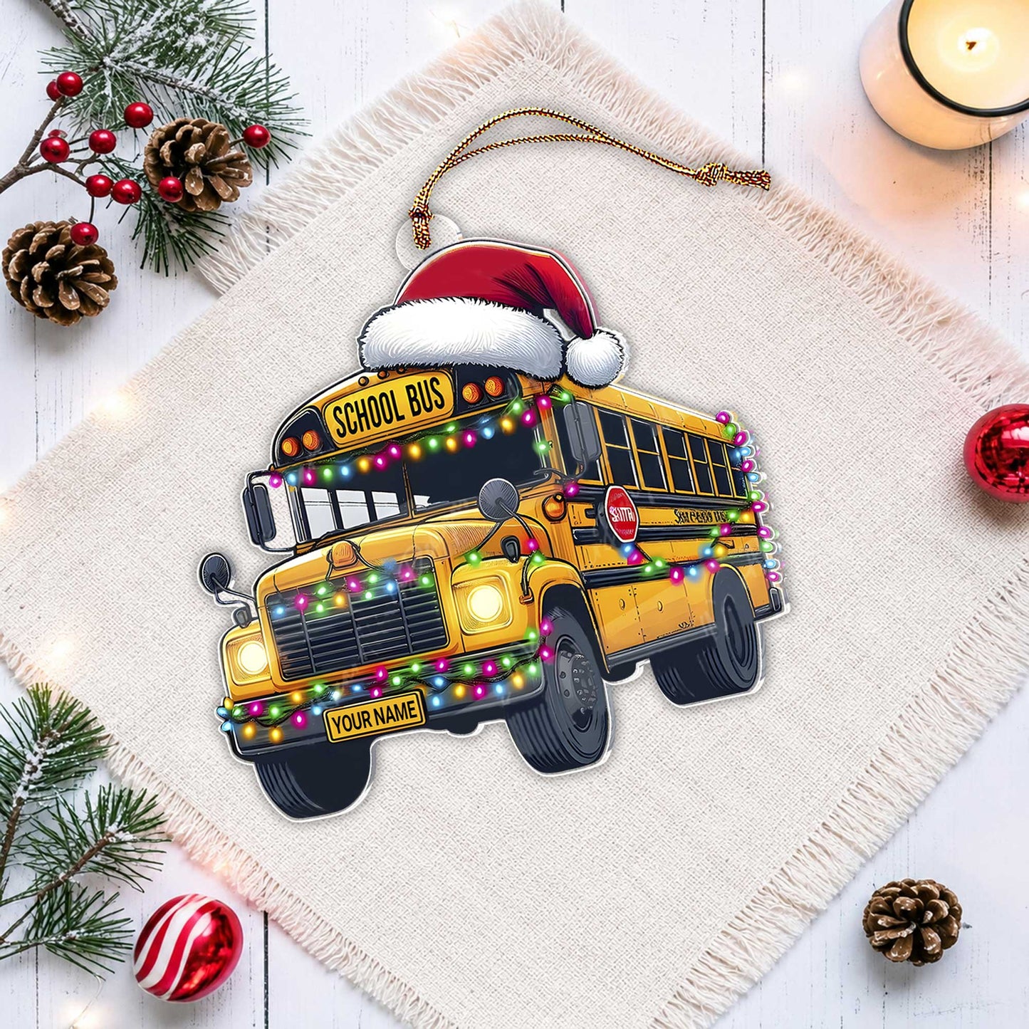 Personalized School Bus Driver Christmas Ornament UKUU4051101