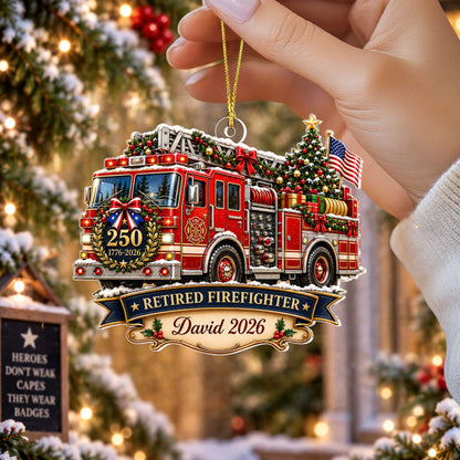 Personalized Firefighter 250 Years Of Freedom America Ornament UKUU6150912