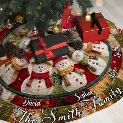 Personalized Snowman Family Christmas Tree Skirts QFHM5081005