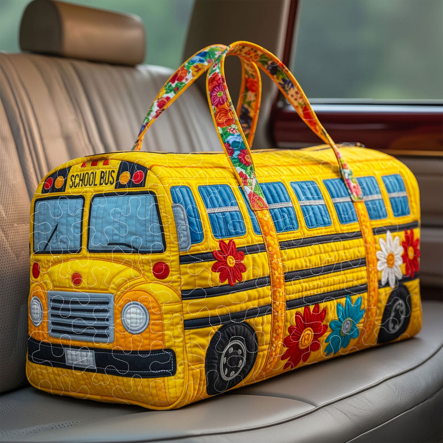 School Bus Quilted Duffle Bag QFTD6230104