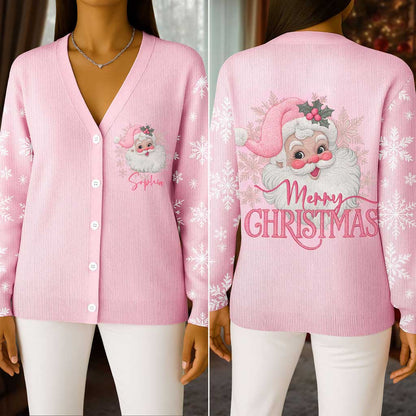 Custom Christmas Santa Claus Knitted Cardigan UKTD5101001