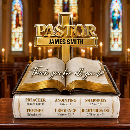 Personalized Pastor Appreciation Acrylic Plaque, Custom Pastor Name Christian Gift, Thank You Pastor Gift QFTD6150801