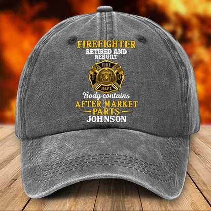 Personalized Firefighter Distressed Washed Cotton Printed Hat UKTZ5080802