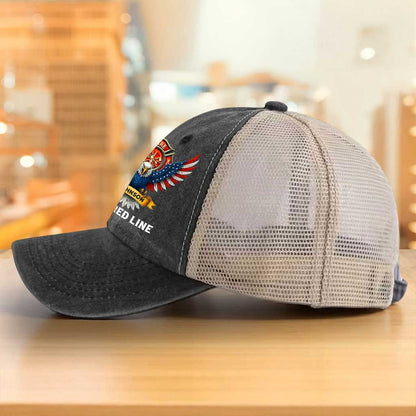 Personalized Retired Firefighter Demin Hat With Mesh QFTZ5130606