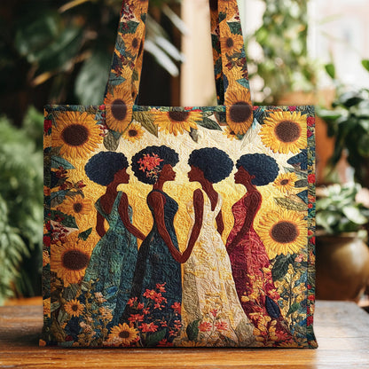 Personalized Black Women Quilted Tote Bag QFNT5250804