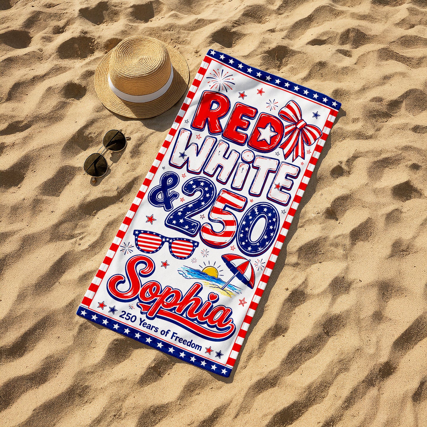 Personalized 250th Beach Towel NPNT6110605