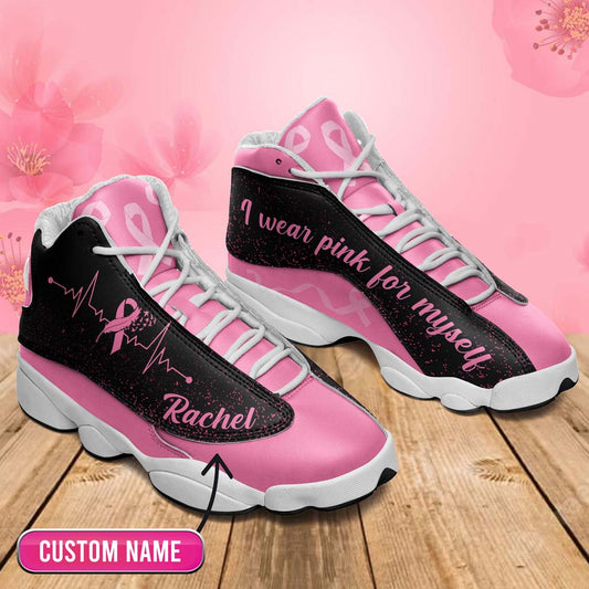 Personalized Name Breast Cancer I Wear Pink For Myself Shoes UKTD3250803