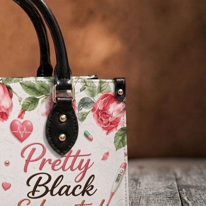 Personalized Black Nurse Woman Leather Handbag UKND6040605