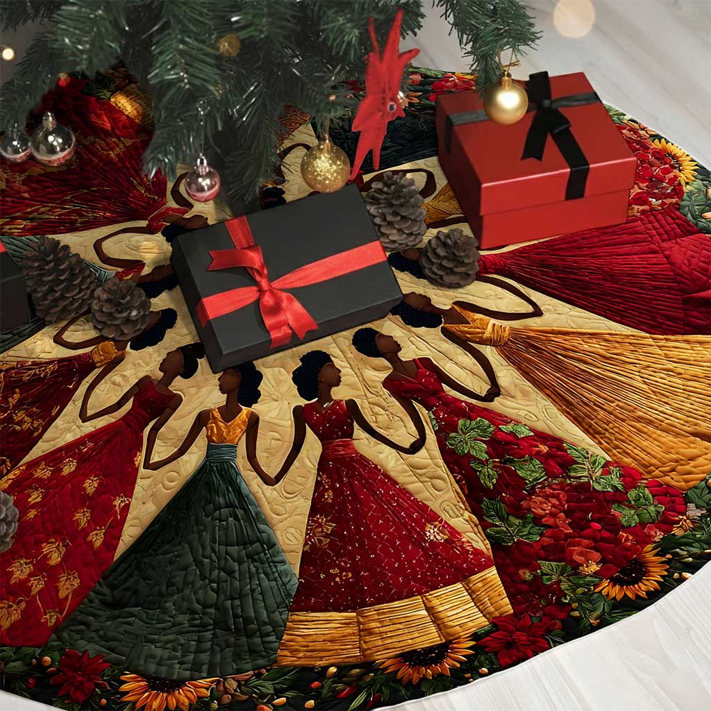 Black Women Christmas Tree Skirt QFND5231001