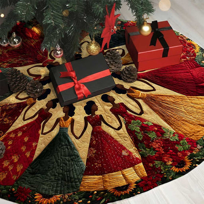 Black Women Christmas Tree Skirt QFND5231001