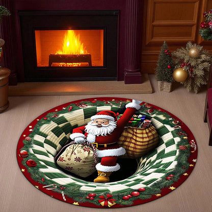 Santa Claus Christmas 3D Printed Rug UKNT5170902