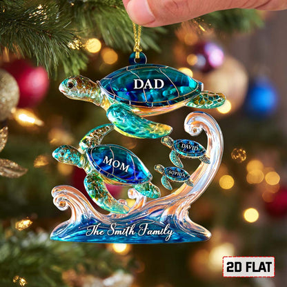 Personalized Sea Turtle Family Acrylic Ornament QFHM5141004